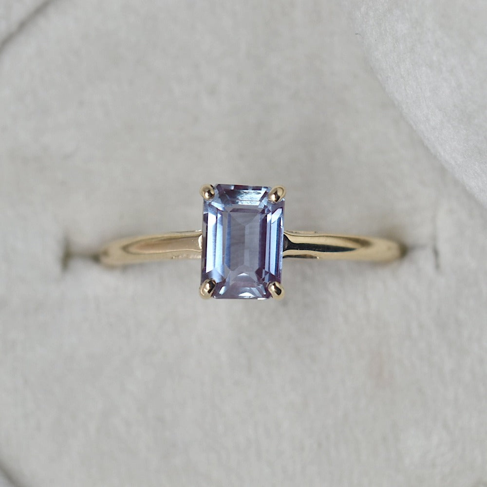 Emerald Cut Alexandrite Ring