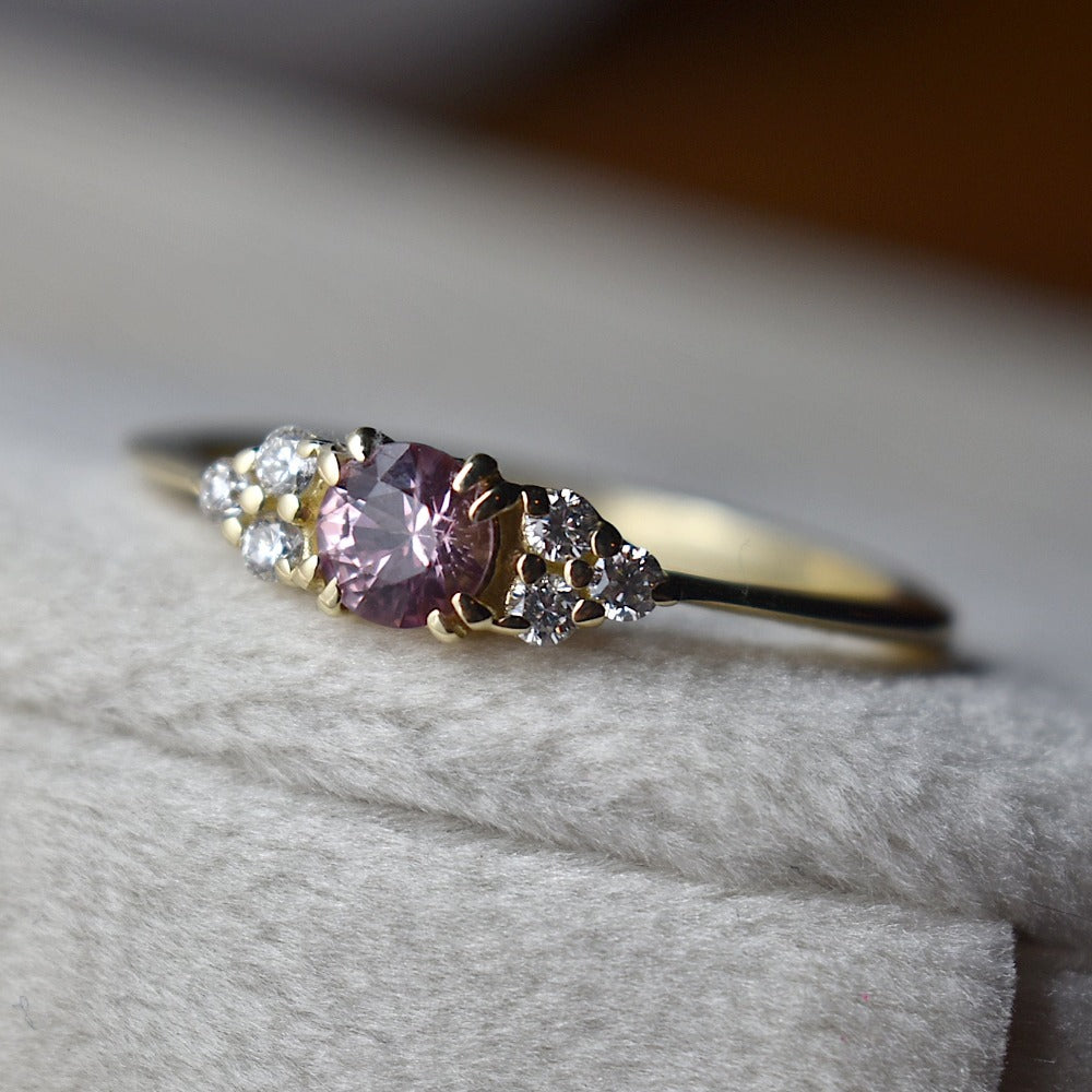 Blush Pink Sapphire Triplet Ring