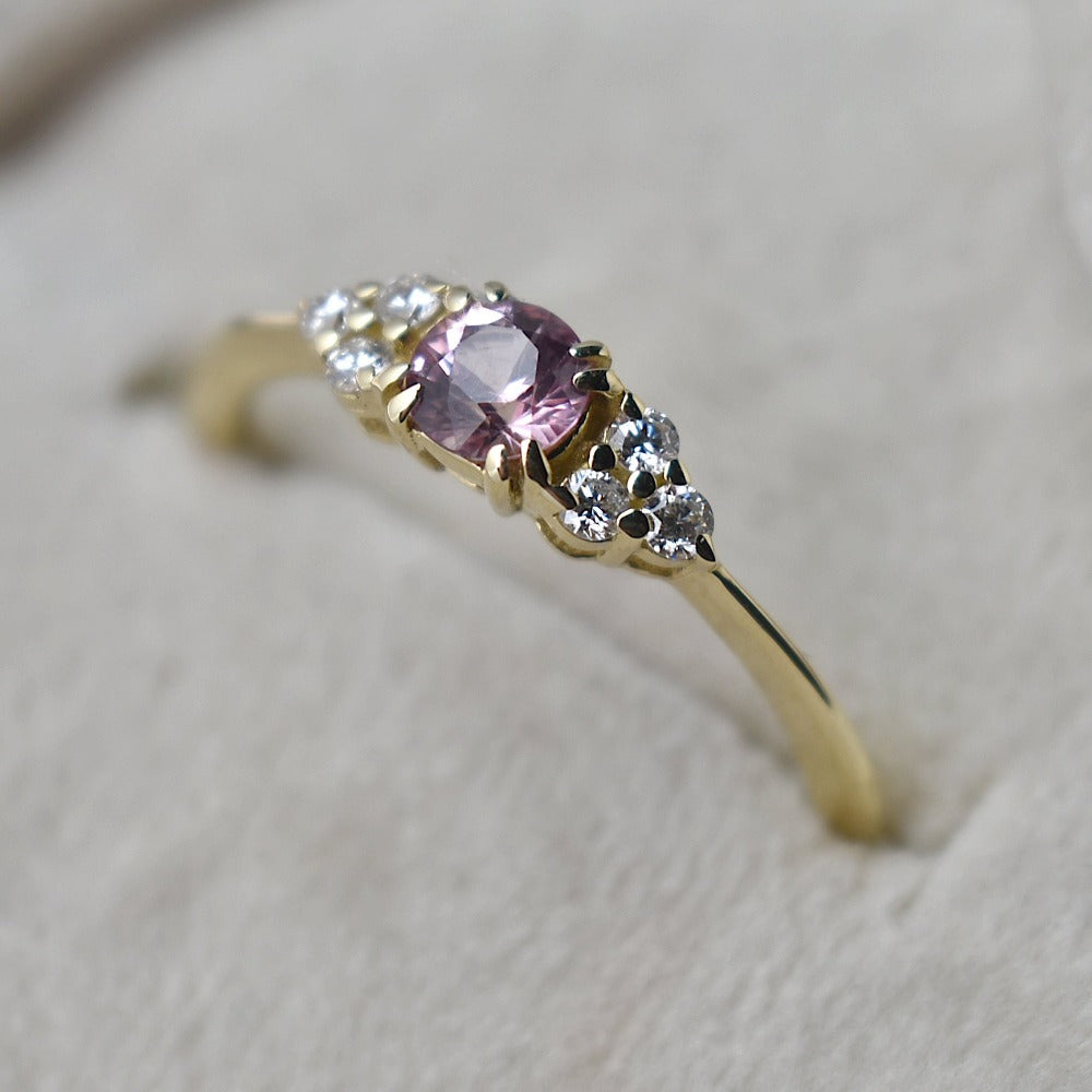 Blush Pink Sapphire Triplet Ring