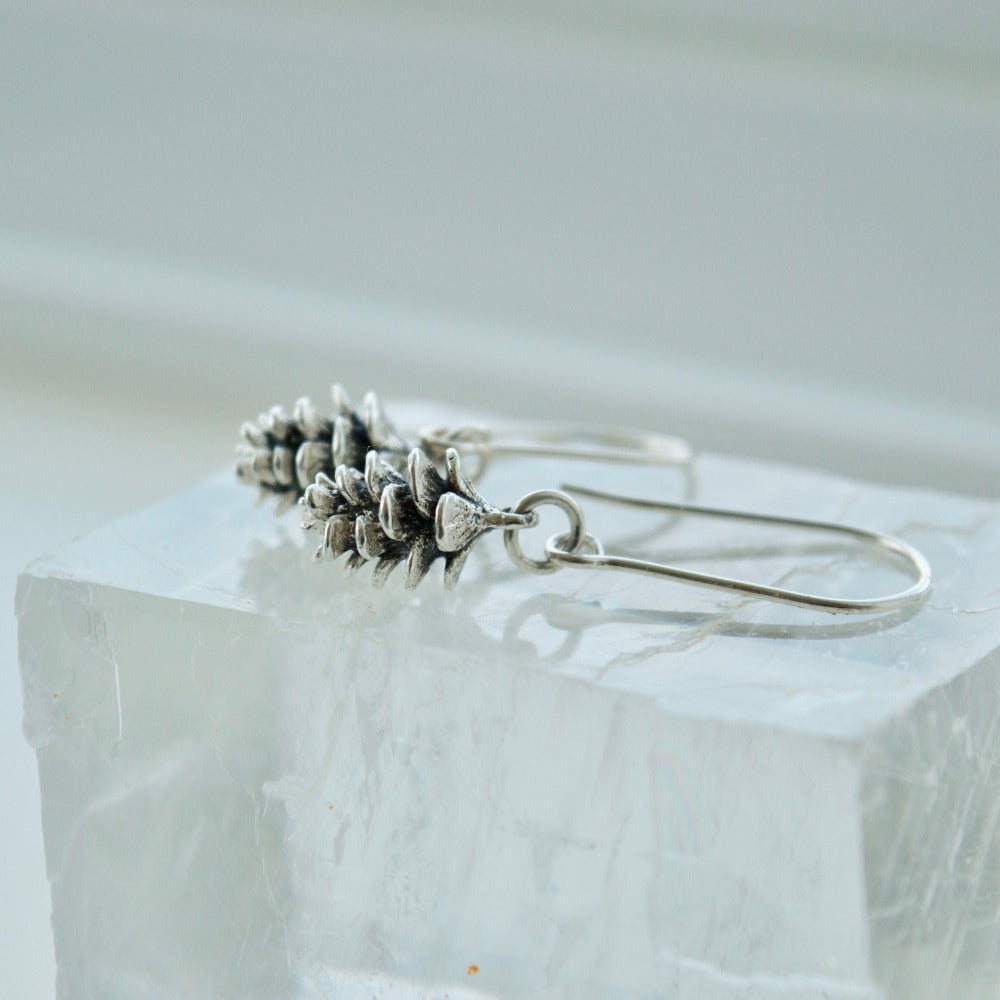 Tiny Pinecone Drop Earrings | Magpie Jewellery