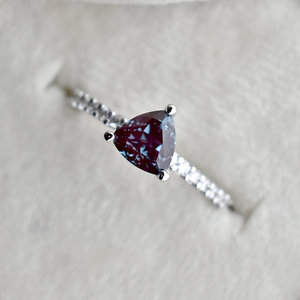 Trillion Cut Alexandrite Engagement Ring | Magpie Jewellery