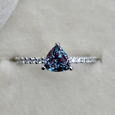 Trillion Cut Alexandrite Engagement Ring | Magpie Jewellery