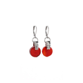 Silver Plated Pewter Earrings with a Red Glass Bead