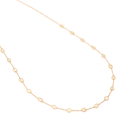 18K yellow gold diamond slice necklace