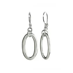 Oval shaped drop earrings on lever backs or Matsu 'snapback' closure (as pictured)