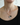 Short Silver necklace adorned with a sculptural pendant combining pewter and colors | on model