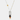 Two-tone pendant necklace with rectangular pewter piece, colorful black and orange glass beads and pearl