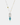Two-tone pendant necklace with rectangular pewter piece, colorful blue glass beads and pearl
