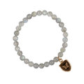 Labradorite Beaded bracelet with a Bronze Talisman Depicting A Butterfly
