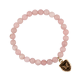 Pink Opal Beaded bracelet with a Bronze Talisman Depicting A Butterfly