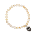 Rutilated Quartz Beaded bracelet with a Sterling Silver Talisman Depicting A Butterfly