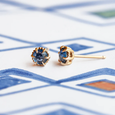 18kt Evergreen Blue Sapphire Studs | Magpie Jewellery