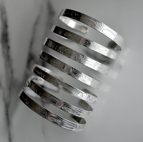 Extra Narrow Silver Totem Cuff | Magpie Jewellery