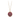 14k Yellow gold talisman necklace with a bright Red background depicting a Tall tree with long roots embeded deep into the earth