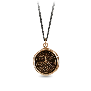 Bronze talisman necklace Depicting a great tree with large roots embedded deep in the earth