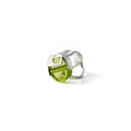 Pewter Ring with Lime Green disc