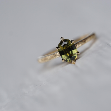 14k Gold Ring With Green Sapphire