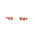 Mini Ruby 'Festival' Climber Studs | Magpie Jewellery