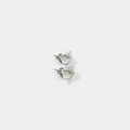 Sivler pewter stud earrings sculpted into a petal shape