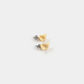 Matte Gold pewter stud earrings sculpted into a petal shape
