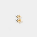 Gold pewter stud earrings sculpted into a petal shape