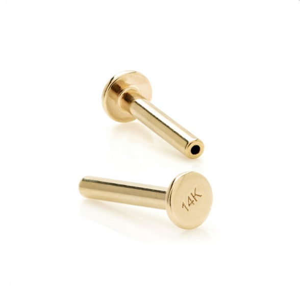 Gold Hexagon CZ Flat Screwback Single Stud | Magpie Jewellery