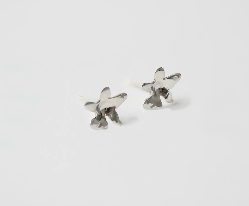 Sterling silver small flower studs with sterling silver posts 