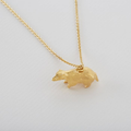 Gold Plated Silver Necklace with a Golden Badger Pendant