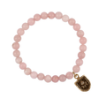 Bronze Talisman Bracelet with Pink Opal Beads and a talisman depicting a pomegranate plant