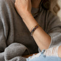 Ombre Bracelet is like a wintry rainbow with Iolite accents and recycled brass beads. | on model