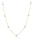 10ky Gold Ten Pearl Station Necklace | Magpie Jewellery