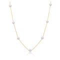 10ky Gold Ten Pearl Station Necklace | Magpie Jewellery