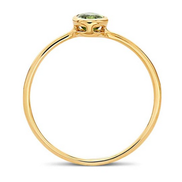 14KY Gold Oval Peridot-Set Ring