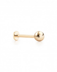 14k Gold Petite Ball Flat Screwback Single Stud | Magpie Jewellery