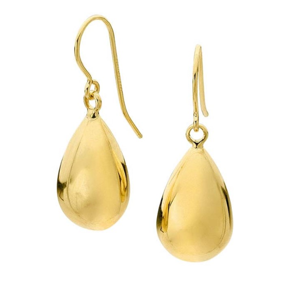 14K Yellow Gold Tear Drop Dangle Earrings