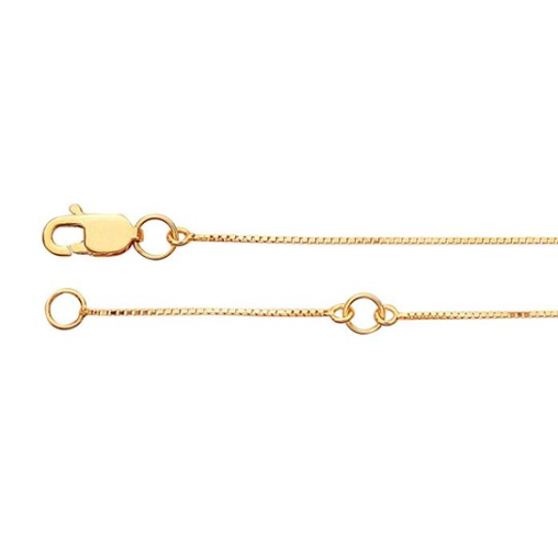 14K Yellow Gold 0.5mm Venetian Adjustable Box Chain