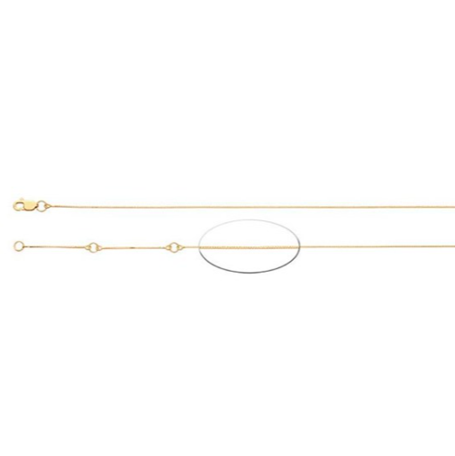 14K Yellow Gold 0.5mm Venetian Adjustable Box Chain