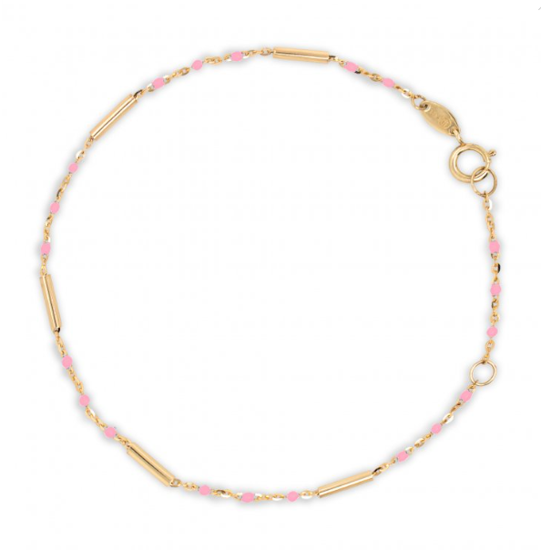 10K Yellow Gold With Enamel Bead and Bar Bracelet | Magpie Jewellery