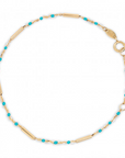 10K Yellow Gold With Enamel Bead and Bar Bracelet | Magpie Jewellery