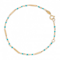 10K Yellow Gold With Enamel Bead and Bar Bracelet | Magpie Jewellery