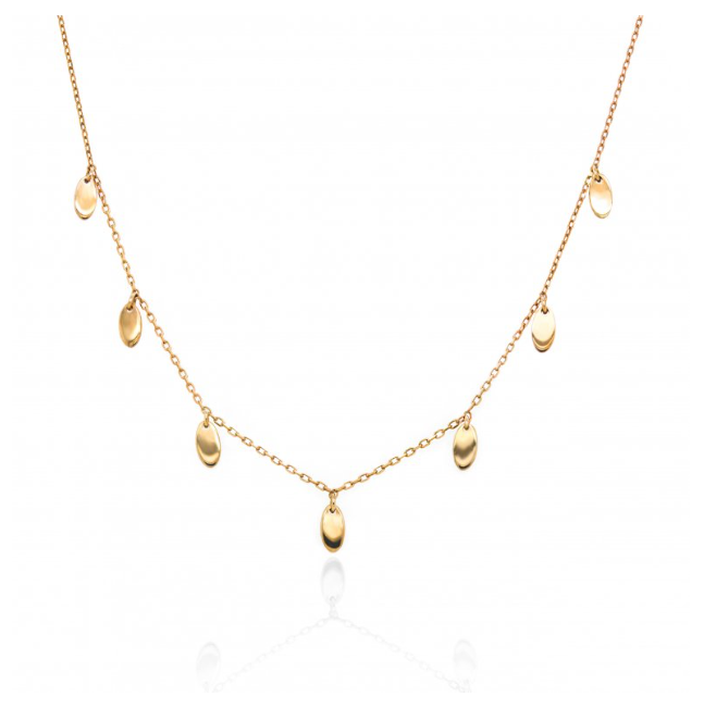 10k Yellow Gold Oval Drops Necklace | Magpie Jewellery