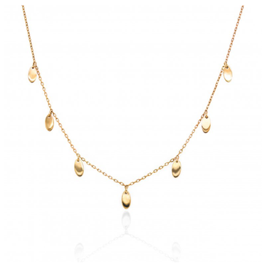 10k Yellow Gold Oval Drops Necklace | Magpie Jewellery