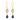 14k Yellow Gold Sapphire Drop Earrings Featuring Oval green sapphires and Tear Blue Sapphires