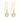 14k Yellow Gold Drop Earrings Featuring Round Green Sapphire