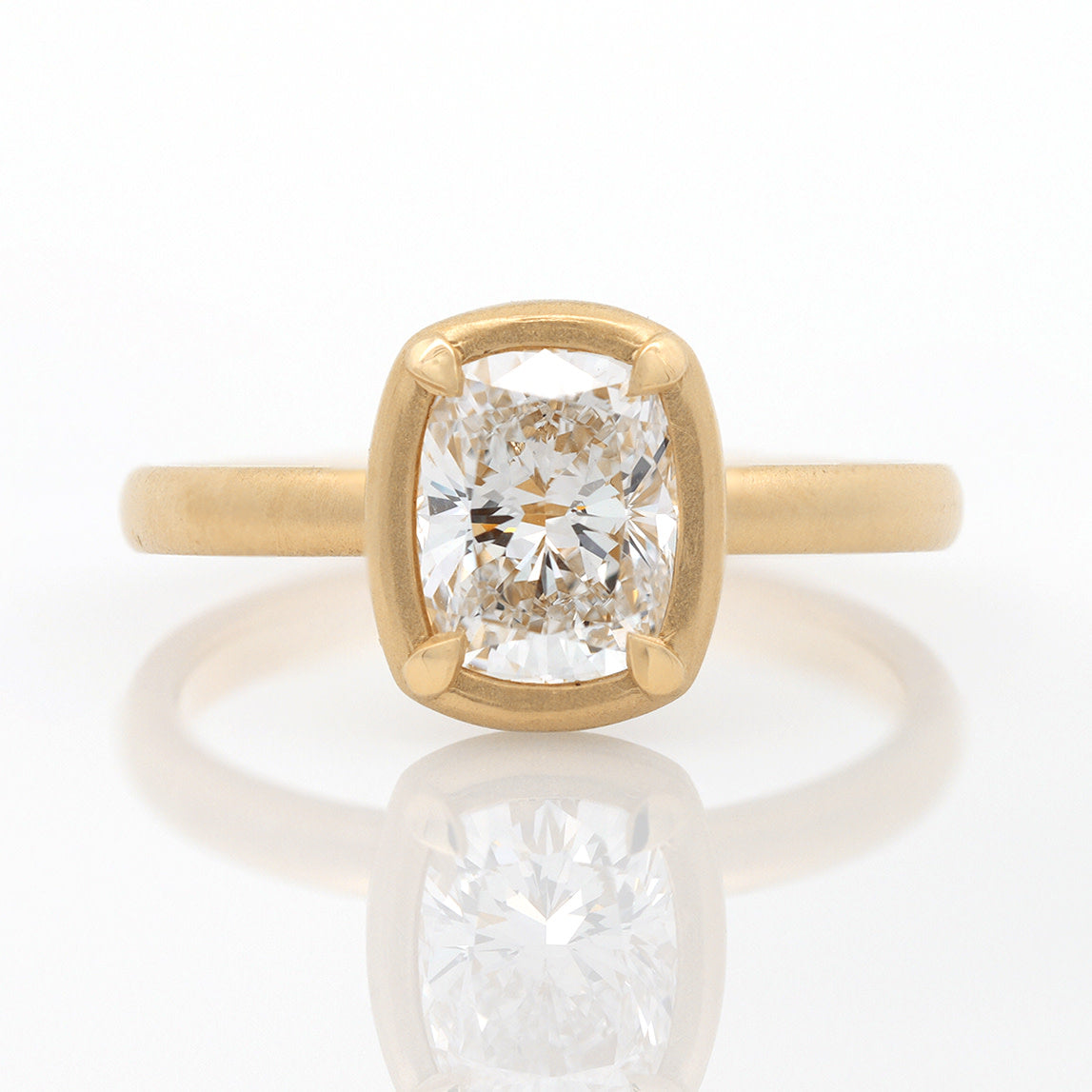 custom cushion cut lab grown diamond(1.17 carat) ring