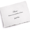 A Pyrrha note describing the Heart talisman. It reads, "Hearts are symbolic of love"