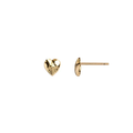 14k yellow gold stud earrings in the shape of a heart
