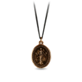 Bronze talisman depicting the goddess of mythos, Hectate, holding a torch and a key in each hand