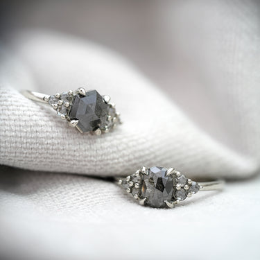 'Cleo' Oval Salt & Pepper Diamond Ring