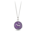 Sterling Silver Necklace With a violet background under a talisman depicting a horse